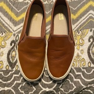 Keds Women's Double Decker Sneaker, Cognac, 9.5 Wide